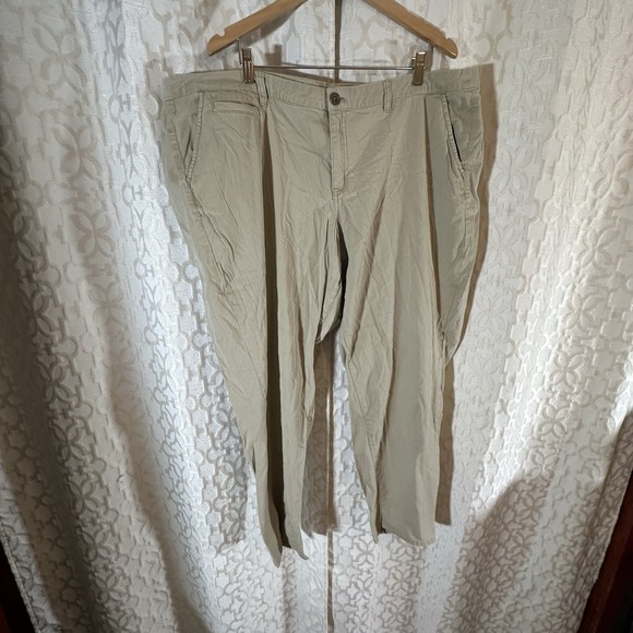 Lane Bryant Pants - Lane Bryant Womens Pants Size 24 Tan Chino Flat Front Straight Leg Casual Career